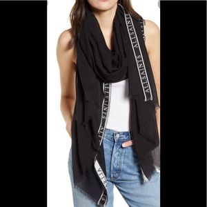 All Saints Woven Modal Logo Scarf